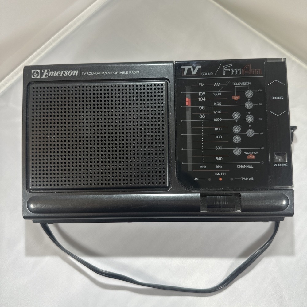 Emerson Instant Band Radio AR2471 TV/AM/FM/Weather Portable Battery & AC Powered